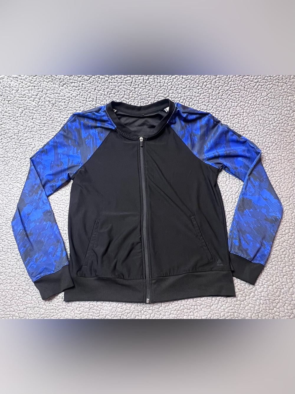 RBX All Season Full Zip Up Jacket Boys Size XL Black & Blue Long Sleeve